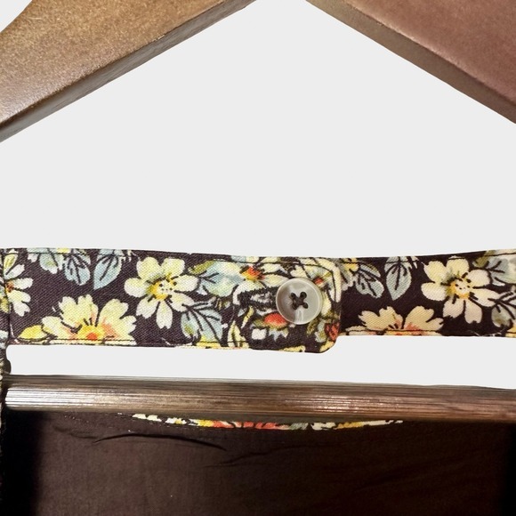 Free People The Avenue Brown Floral Ruffle Mini Dress Cut Out Back‎ M Boho - Picture 10 of 13